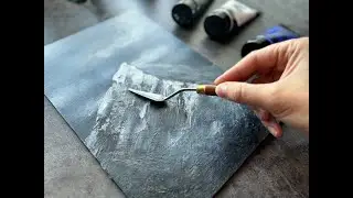 Как нарисовать горы мастихином