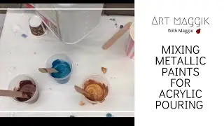 Acrylic pouring: mixing metallic paints.