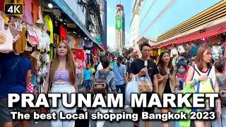 【🇹🇭 4K】Walking Pratunam Market - The best Local shopping Bangkok 2023