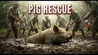 Farmers vs Mud Pit SAVING a Pig!