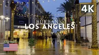 Los Angeles 4K Walking Tour - Burbank, California USA Rain