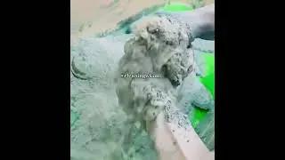 pouring powder into the tub, soapy and satisfying a suds overload so satisfaying cleaningwkim