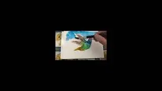 Acuarela para niños 1 (colibrí)