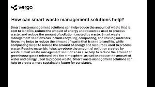 Smart Waste Management: A Solution for a Greener Future
