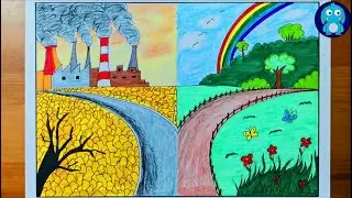 Dünya Çevre Günü Çizimi/ Çevre Haftası Çizimi / Environment Day Drawing / Save Nature 🌳🍀 / 5 Haziran