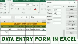 How to create data entry form in excel//Data Entry Form//Excel Tutorial//Learn IT 9M