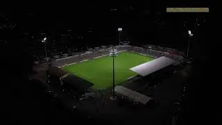 Zeitgeschichte I Erste Aufnahme Stadion am Schönbusch mit Flutlicht
