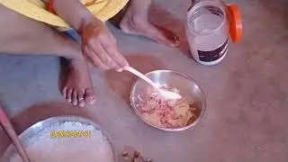 How to eat water rice with mashed potato//Eating mashed potato with water rice