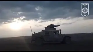 Azov fighter destroys Katsap positions with Tow-2B ATGM mounted on Humvee