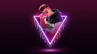 Neon Glow Triangle Pop Out Photo Effect Photoshop Tutorial