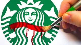 HORROR Artist vs FAMOUS LOGOS ✍️ (Drawing STARBUCKS, KFC + More In SCARY Styles)