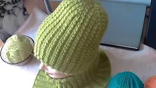 PRINCIPLE OF KNITTING A HAT WITH SHORT ROWS. PATTERN CM BY THE LINK IN THE DESCRIPTION. (caps, ca...
