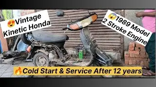 😲1989 Vintage Honda Kinetic||Part-1||🔥Cold start & Service after 😱12 years||