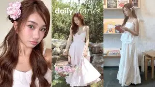 ݁˖ ❀ daily diaries 💐🍵 | summer outfit inspo, picnic & arcade date, cafe hopping