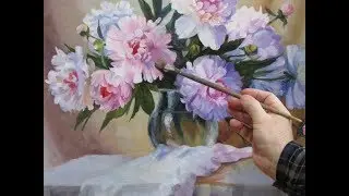 КАК НАНОСИТЬ МАЗКИ ПРИ НАПИСАНИИ ПИОНОВ   А, МИШИН.