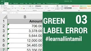 How to remove green triangles from cells Excel in Tamil
