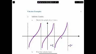 Calculus. Infinite Limits and Vertical Asymptotes. The function y = tan x.