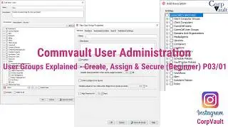 #Commvault - User Administration & Security - User Groups - Part-03/01