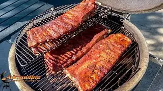 Slow 'N Sear Kamado | 4 Racks of Ribs Cooked Traditional Kamado Style