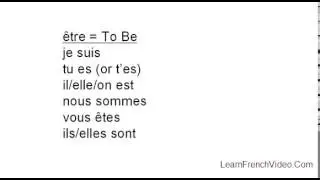 To Be in French