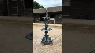 Outdoor Reclaimed Cat Iron Garden Water Fountain UKAA
