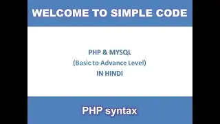 PHP Syntax