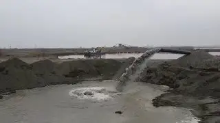Как качает (900 м³/час) пульпу шламовый грунтовый насос DRAGFLOW EL150B. Азербайджан.