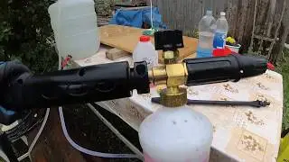 Пенник и насадки с Aliexpress для Huter m135-pw. Снято на YI 4K 2,7K/60.