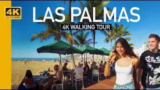 Las Palmas Gran Canaria Port to Beach 4K Walking Tour | No Talking
