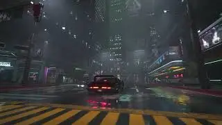 Rainy night in Night City