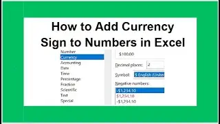 How to Add Currency Sign $, ₹, €, £ to Numbers in Excel