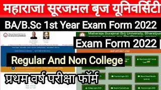 MSBU BA/B.Sc 1st Year Exam Form 2022 | maharaja surajmal Brij University Exam Form 2022