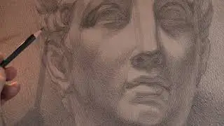 Продолжение второго сеанса мастер-класса по рисунку гипсовой головы.
