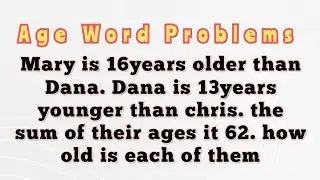Problem on ages| Age word problems| Tricks shortcut Concept Formula