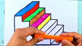 Bolalar uchun zinalar rasm chizish | Рисование лестницы для детей | Drawing stairs for children