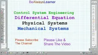 06| Differential Equation : Mathematical Models of Physical (Mass-damper-spring) Systems  | CSE