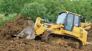 Cat 963K and Komatsu D75S Track Loaders