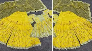Gharara/Sharara with peplum Kurti Cutting and Stitching || Gharara EASY making||