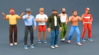 Modular man low-poly stylized