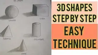 How to draw 3D shapes | step by step in easy technique