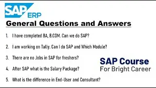 SAP Course for Bright Career and General Question and Answers | SAP Course Career Guidance