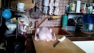 Разделка цыплёнка/КУРЫ/ обвалка куриных окорочков, снятие филе грудки.