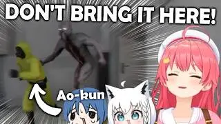 Miko & Fubuki Can't Stop Laughing At Ao-kun Screaming For Her Life (The Backrooms)