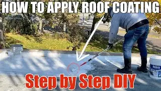 How To Apply Roof Coating Henry 100% Acrylic Dura-Brite White Elastomeric Step By Step DIY