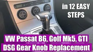 How to remove DSG Automatic Gear Shift Knob Gaiter Boot VW Golf 5, Passat B6, Tiguan, Touran, Skoda