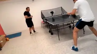настольный теннис тренировка с пушкой