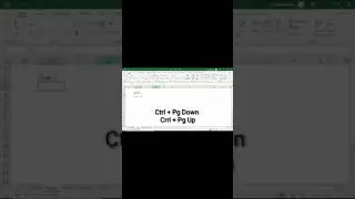 Shortcut key to move from one sheet to another in Excel