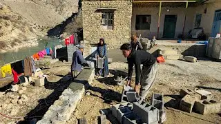Nomadic Life: Completing the Courtyard Wall of a Nomadic Home: The Daily Work of a Nomad🏡👨‍👩‍👦‍👦