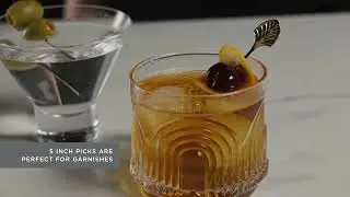 Art Deco Cocktail Picks in Gunmetal Set of 4 by Viski