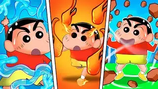 Shinchan Got Multiple Elemental Abilities 😱🔥 | Roblox Element Card Battle | Funny Game 😂